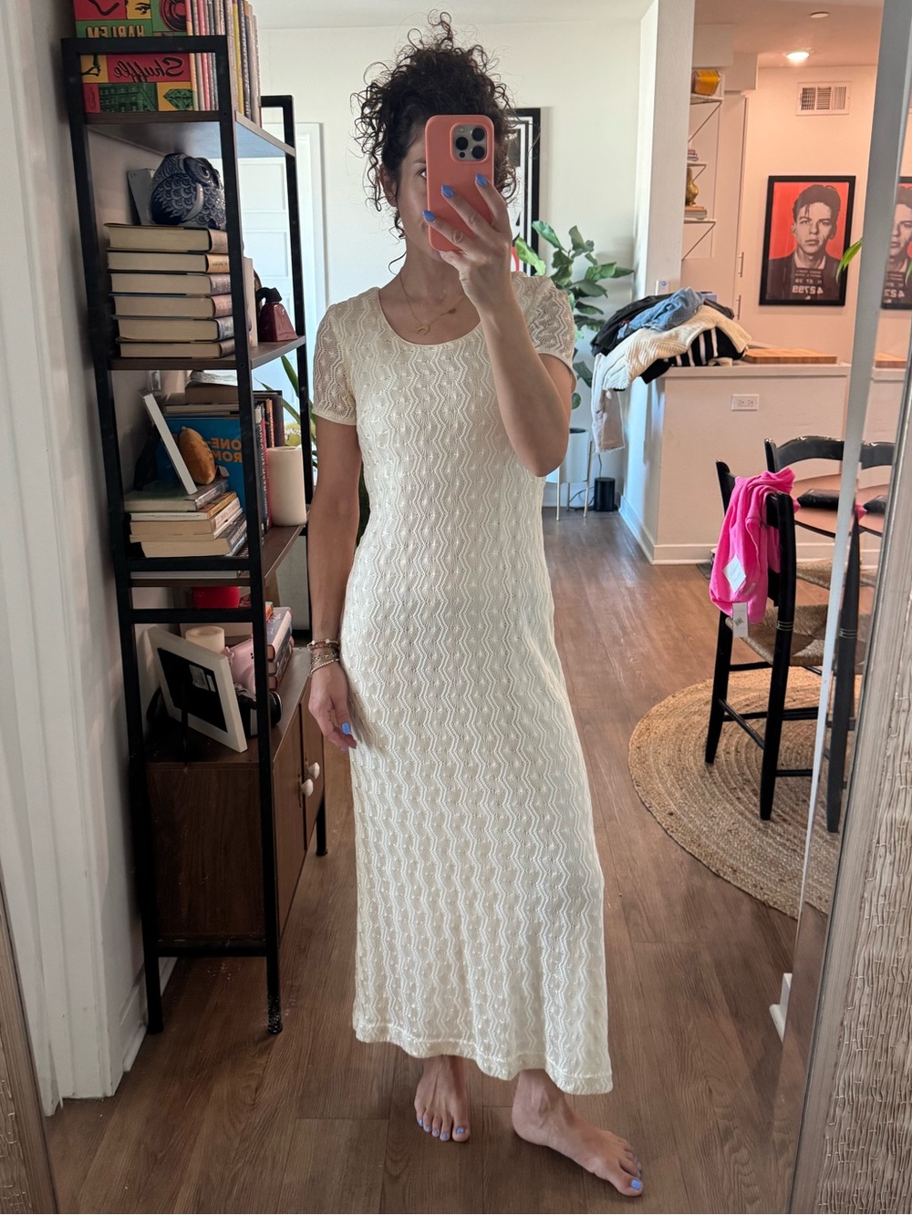 Vintage Cream Lace Midi Dress